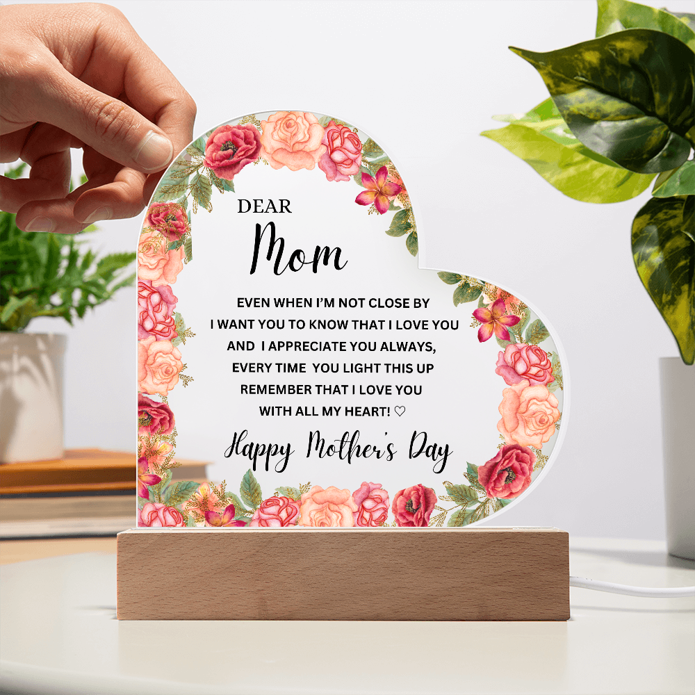 Happy Mother's Day |  Dear Mom  | Acrylic heart Plaque