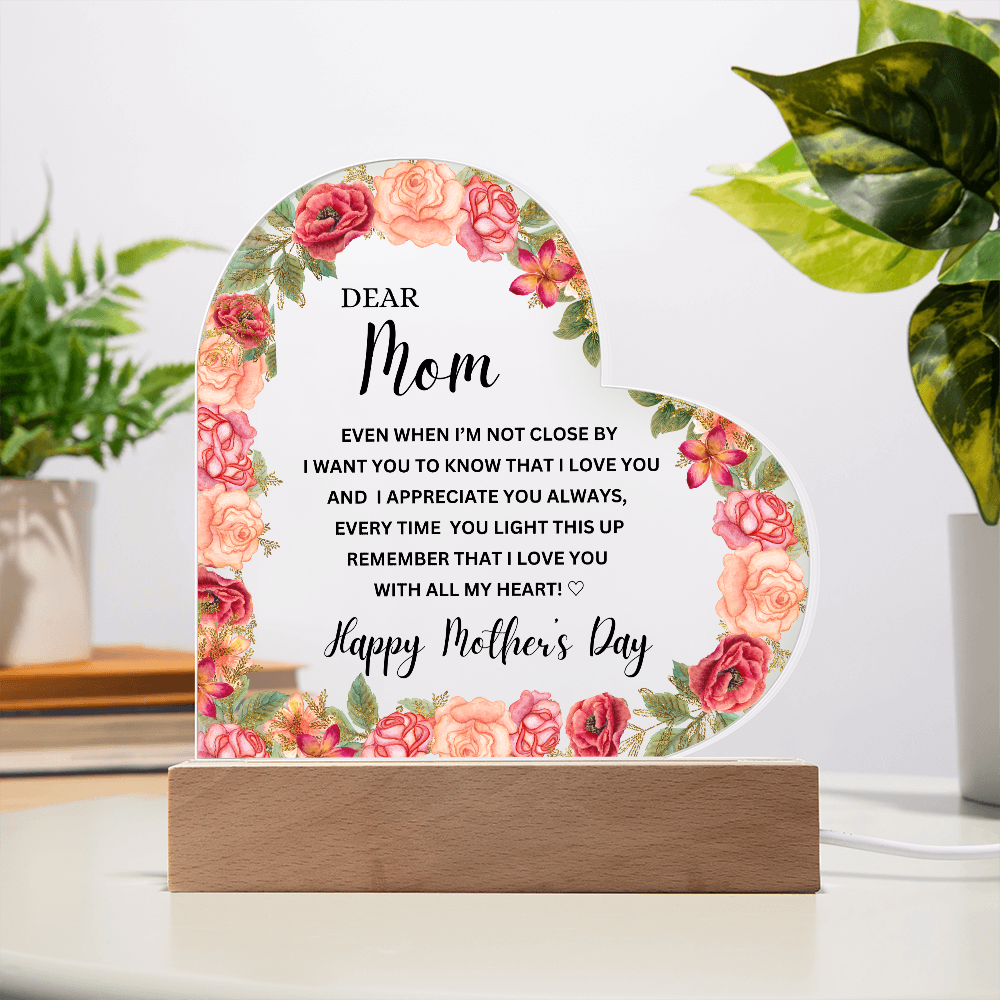 Happy Mother's Day |  Dear Mom  | Acrylic heart Plaque