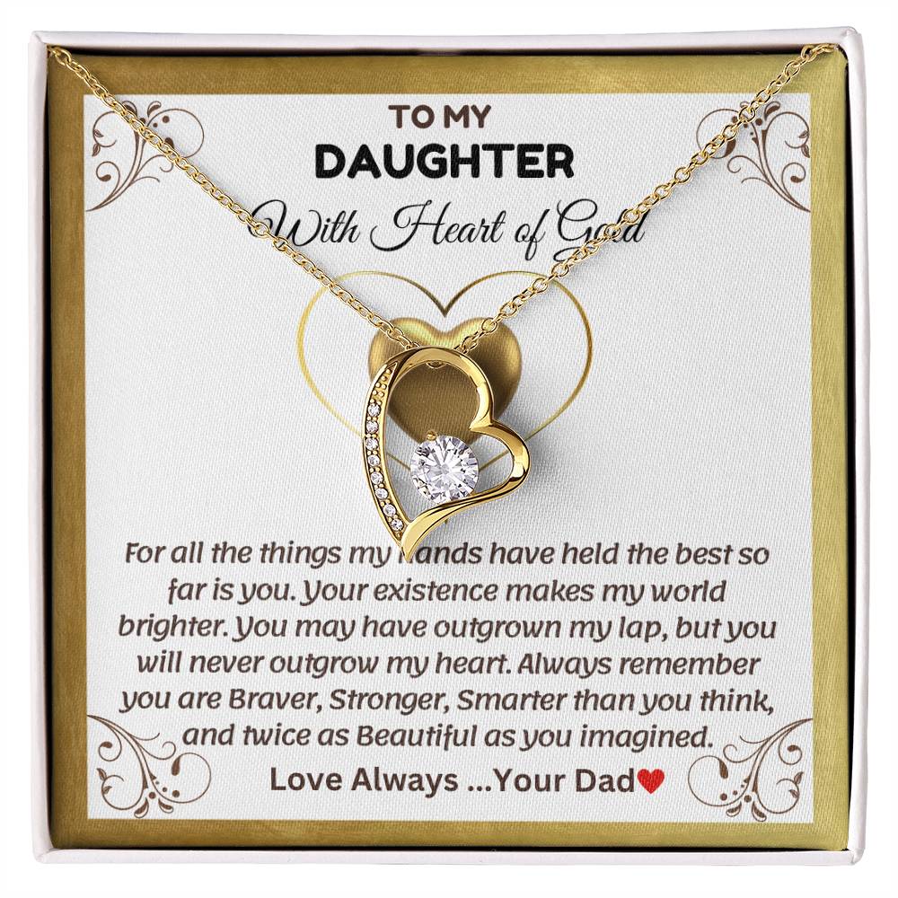 To My Daughter With Heart of Gold - Forever Love Necklace