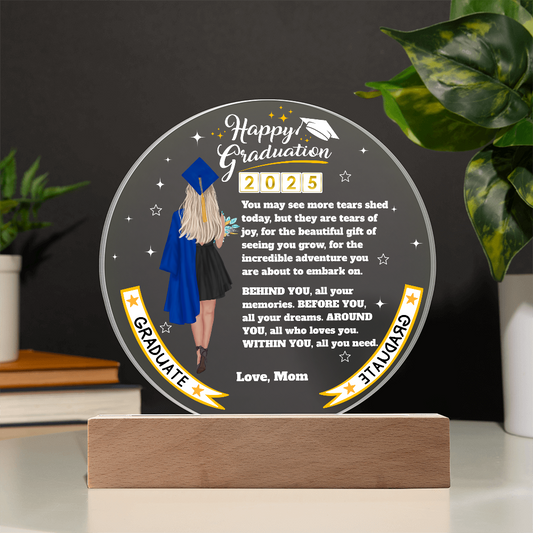 The Best Gift for The Moment | Happy Graduation | Circle Acrylic Plaque