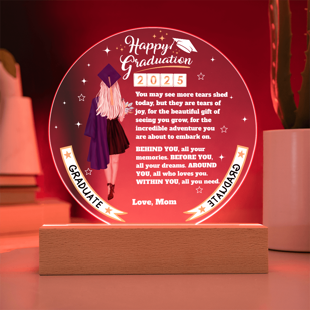 The Best Gift for The Moment | Happy Graduation | Circle Acrylic Plaque