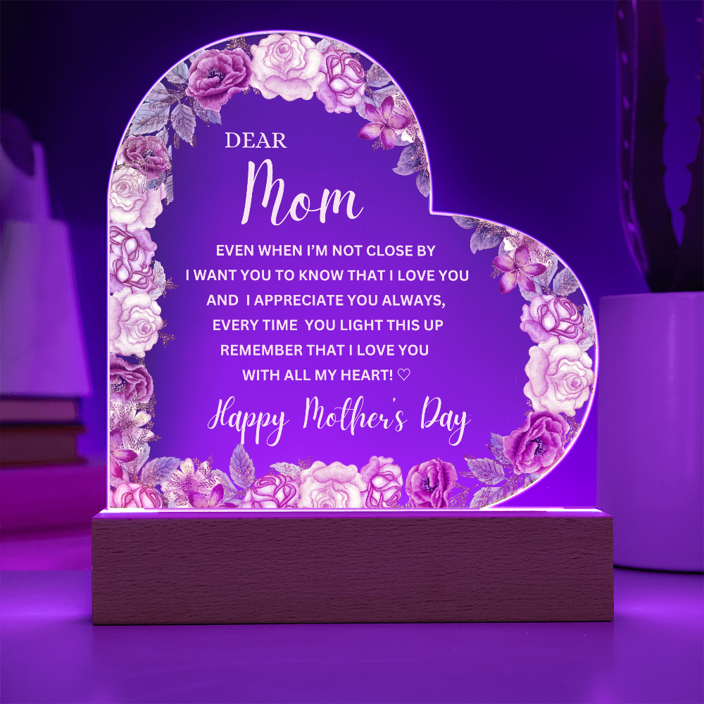 Happy Mother's Day | Dear Mom | Acrylic Heart Plaque