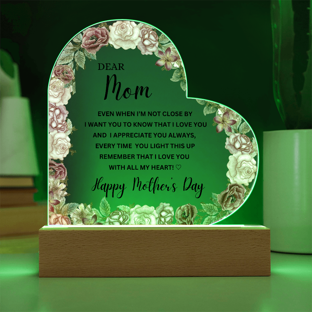 Happy Mother's Day |  Dear Mom  | Acrylic heart Plaque