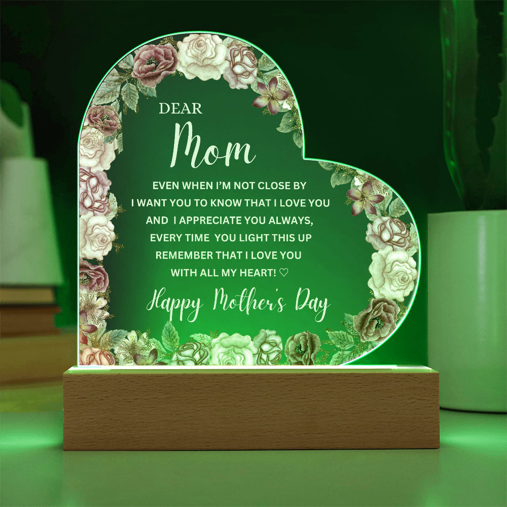 Happy Mother's Day | Dear Mom | Acrylic Heart Plaque