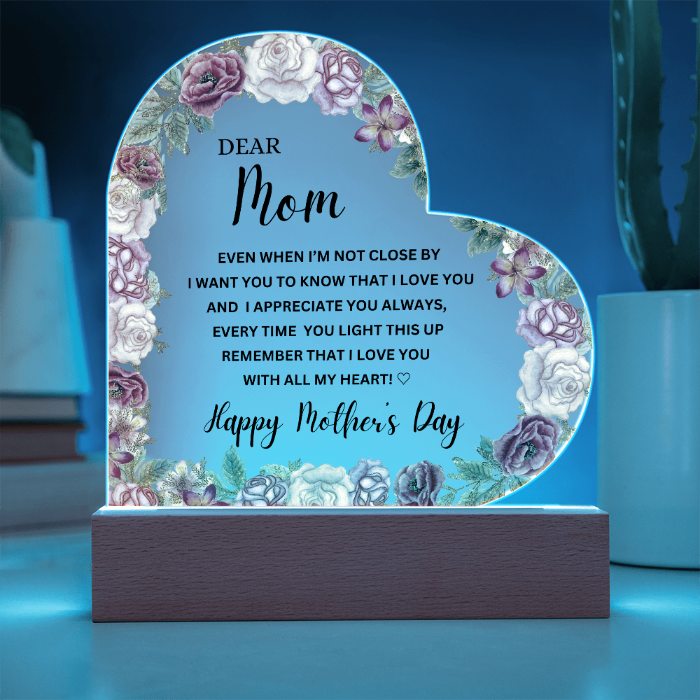 Happy Mother's Day |  Dear Mom  | Acrylic heart Plaque