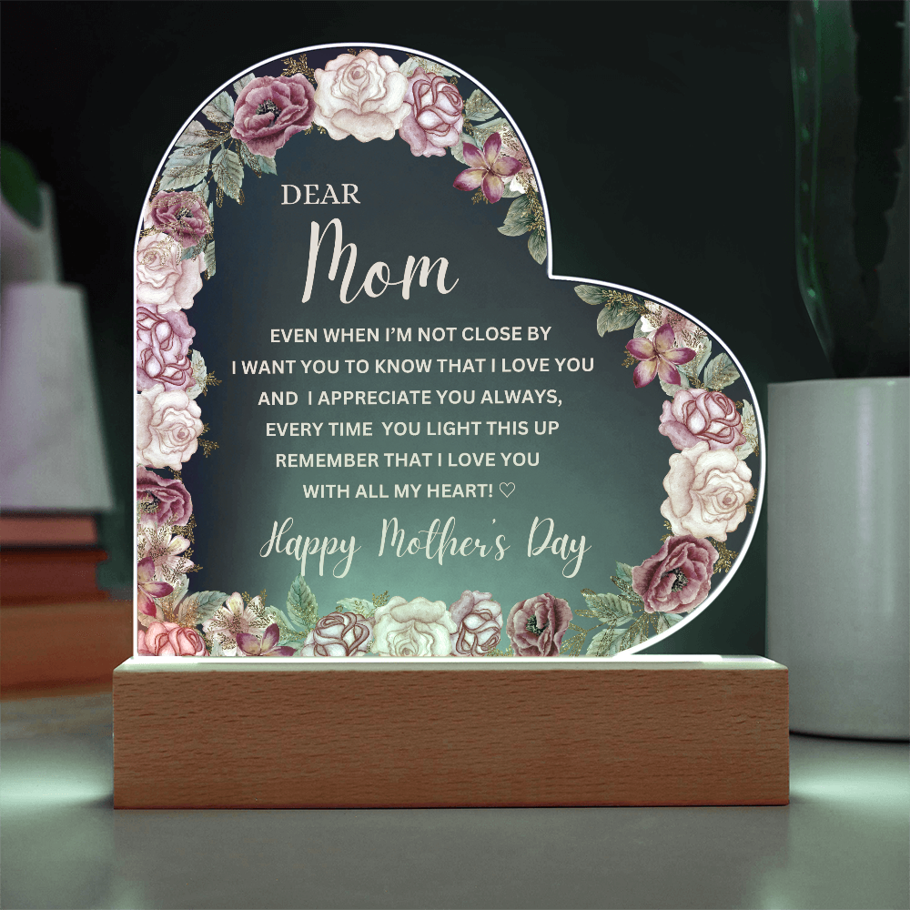 Happy Mother's Day | Dear Mom | Acrylic Heart Plaque