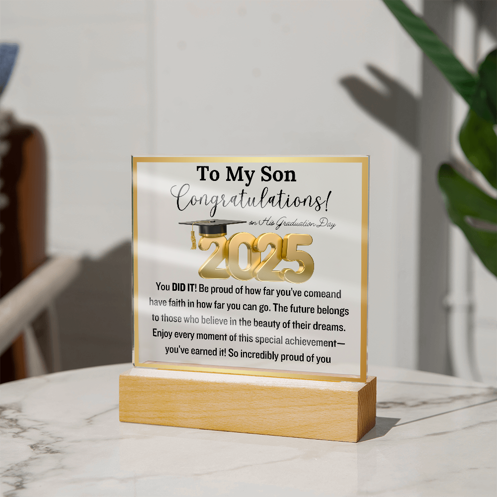 Congratulation! To My Son on His Graduation Day | 2025 | Acrylic Plaque