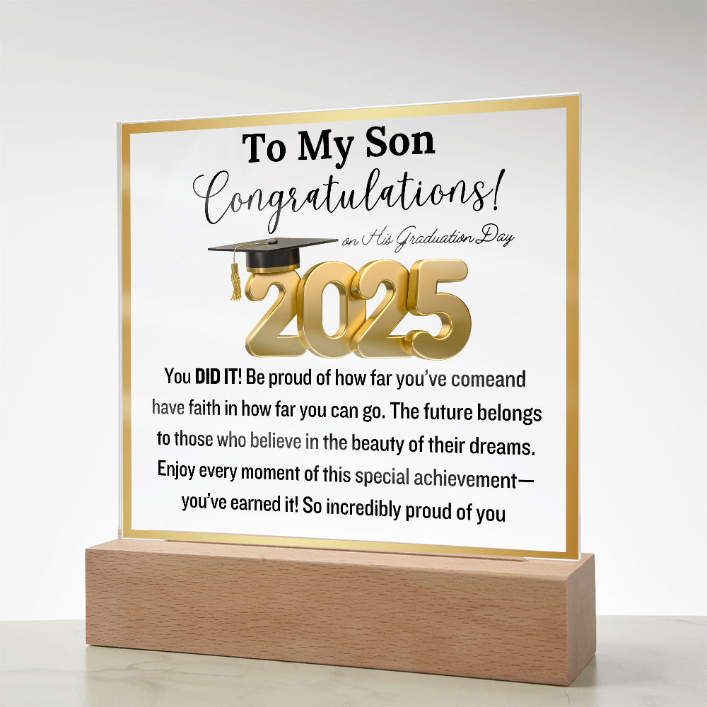 Congratulation! To My Son on His Graduation Day | 2025 | Acrylic Plaque