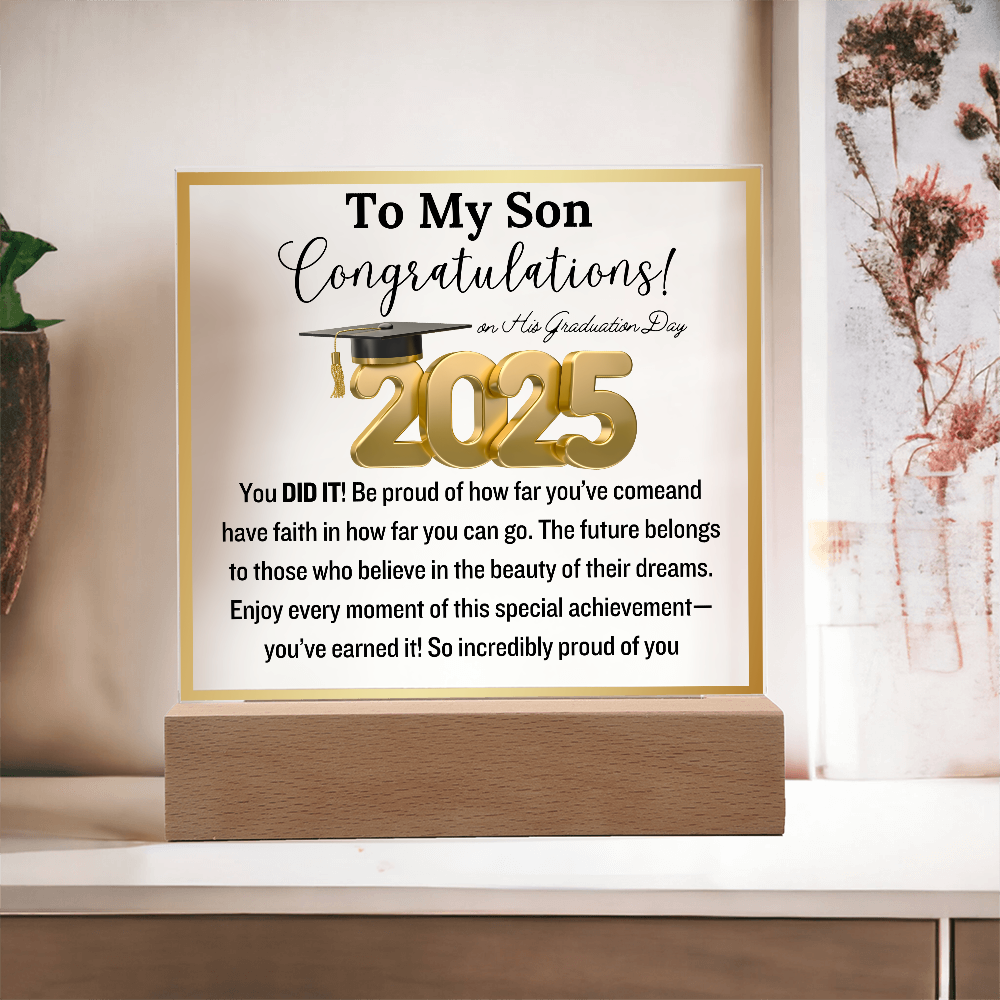 Congratulation! To My Son on His Graduation Day | 2025 | Acrylic Plaque