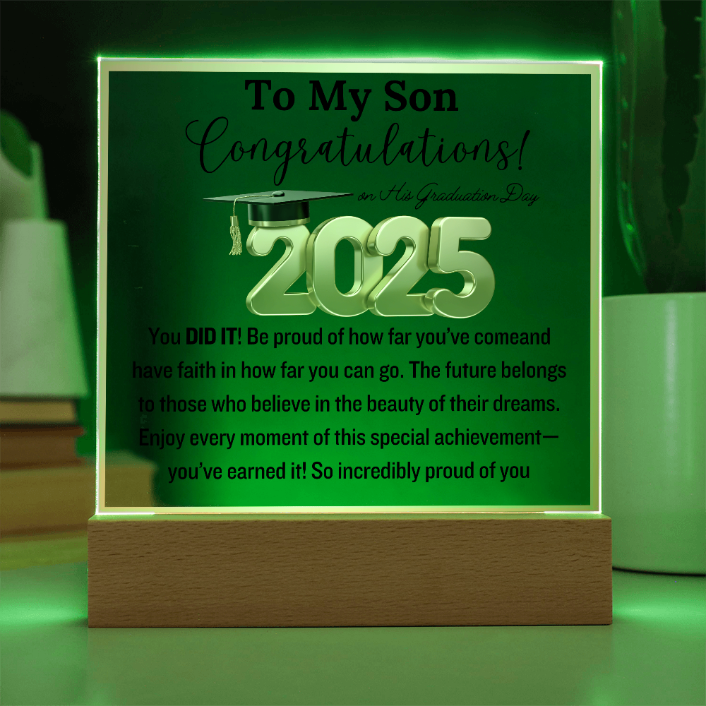 Congratulation! To My Son on His Graduation Day | 2025 | Acrylic Plaque