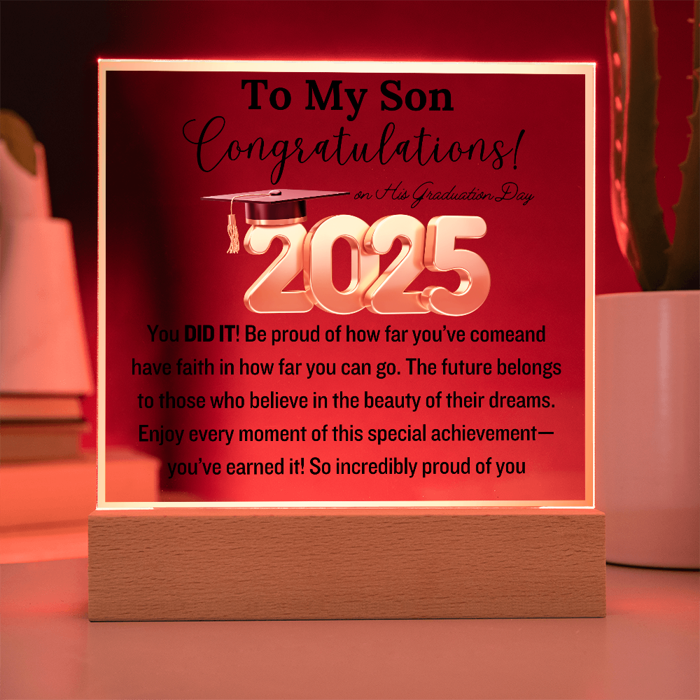 Congratulation! To My Son on His Graduation Day | 2025 | Acrylic Plaque