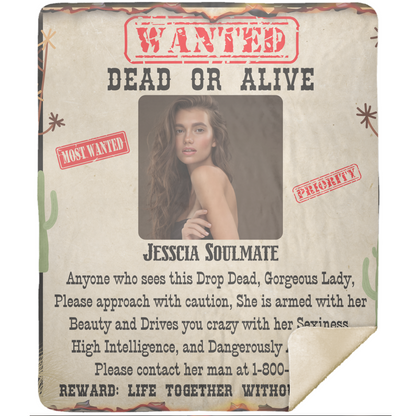 Wanted Dead or Alive | Personalized Photo and Name | Blanket for Her