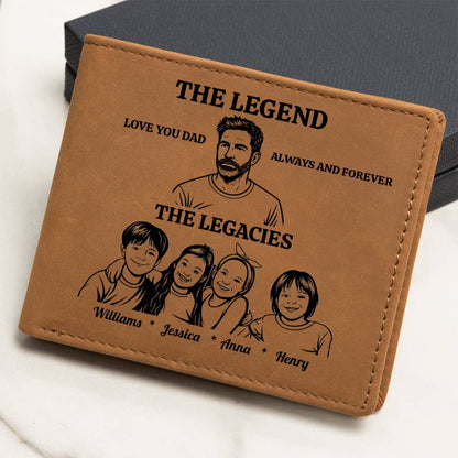 Personalized family Photo | The Legend | The Legacies |Dad's  Leather Wallet