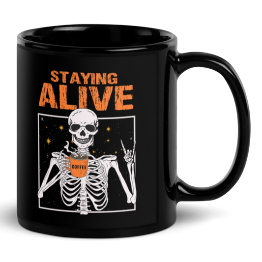 Halloween - Staying Alive 11oz Black Mug