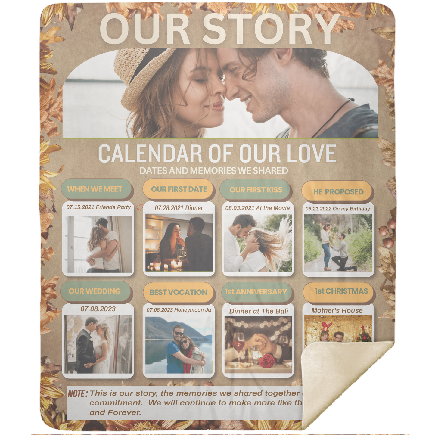 Calendar of our Love Story | Sherpa Blanket 50x60