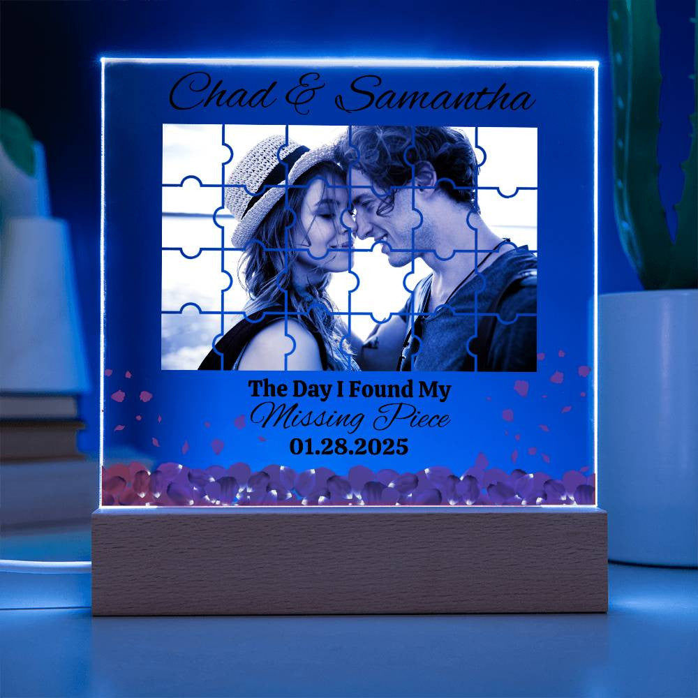 The Day I Found My Missing Piece | Acrylic Square Plaque - Multi Background-Square