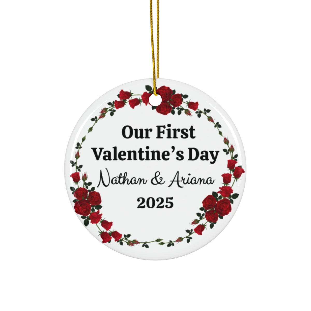 Personalized Couples Ornament | First Valentine's Day