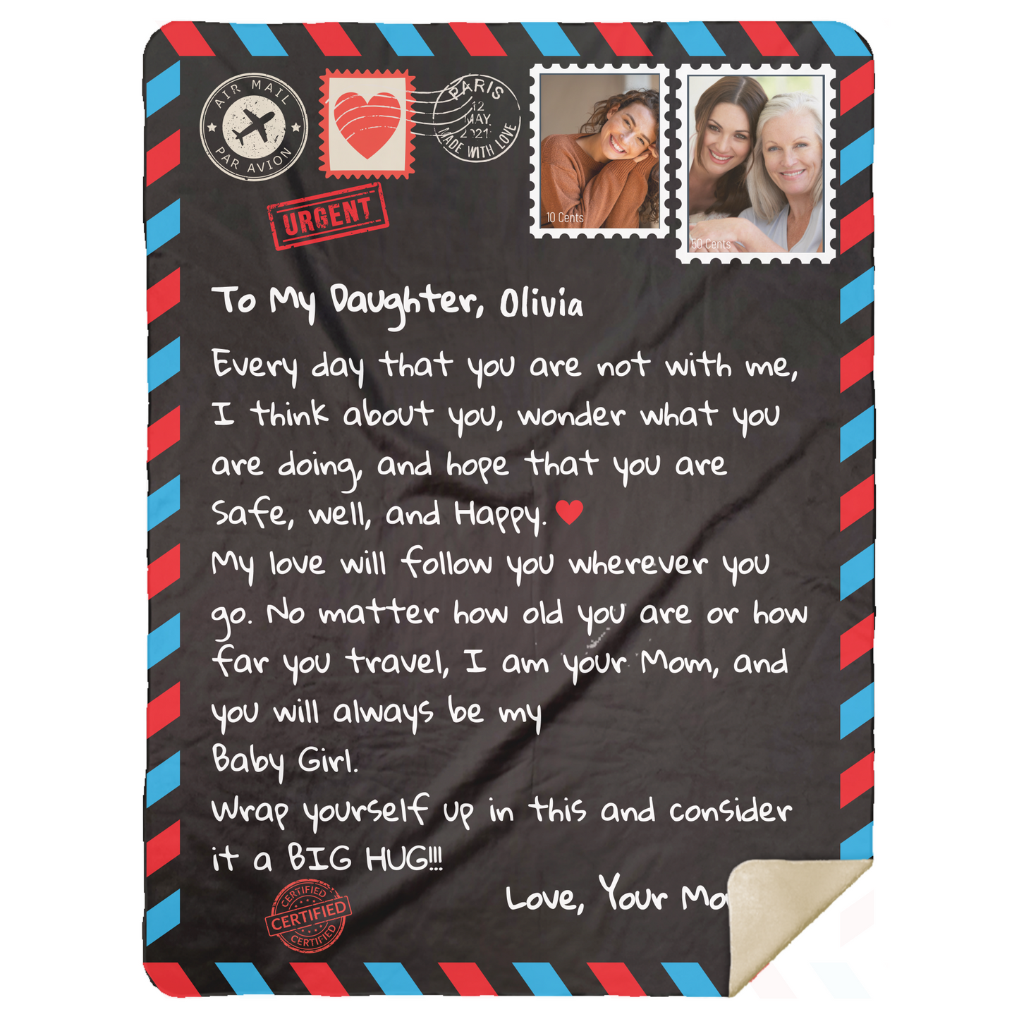 Personalize Photo Stamp | To My Daughter | Blanket