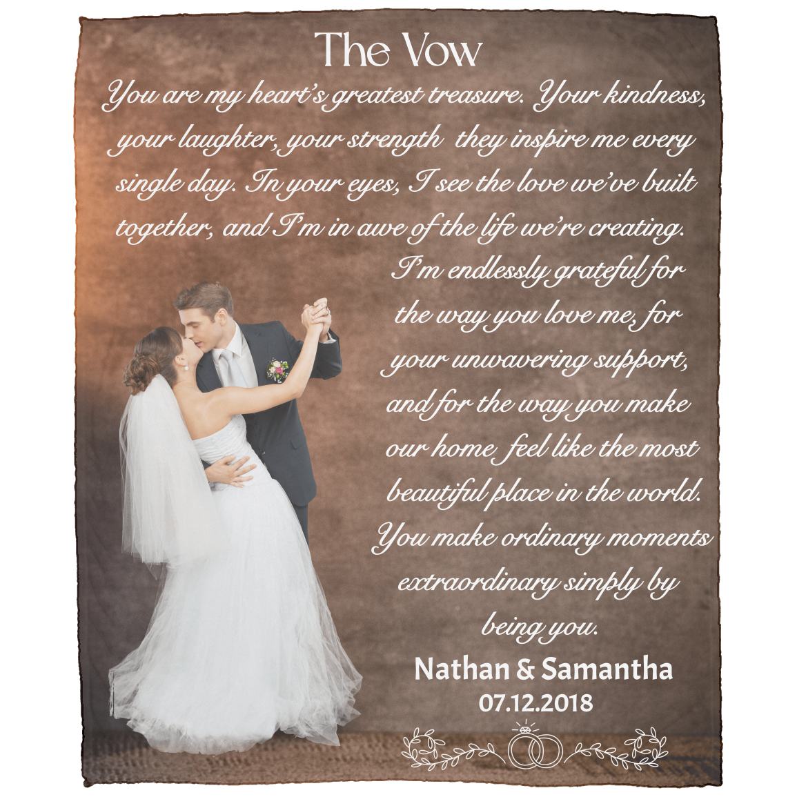 Personalized Gift | The Vow  | Anniversary Blanket- 50x60