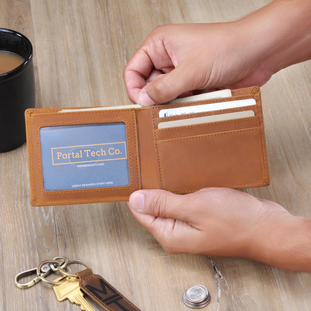 The Man, The Legend, The Best Dad | Personalized Kids Names | Leather Wallet | Great Father's Day Gift