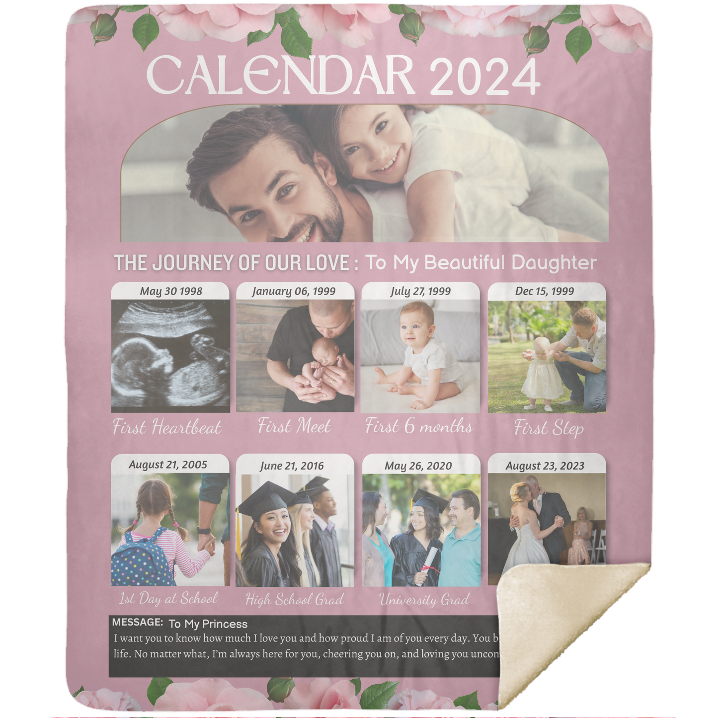 Calendar of our Love | Mink Sherpa Blanket 50x60