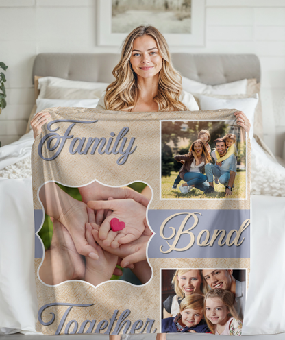 Family Bond Together | Personalize Photo | Blanket | Grunge Texture