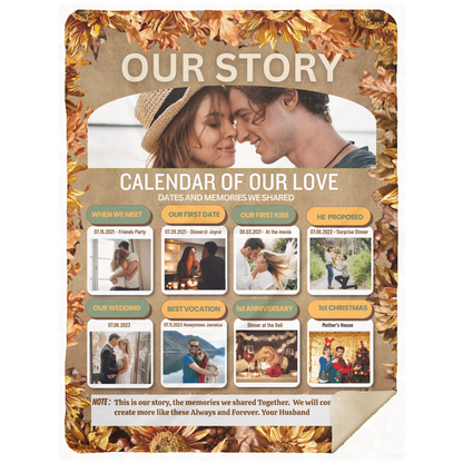 Calendar of our Love Story | Sherpa Blanket 50x60