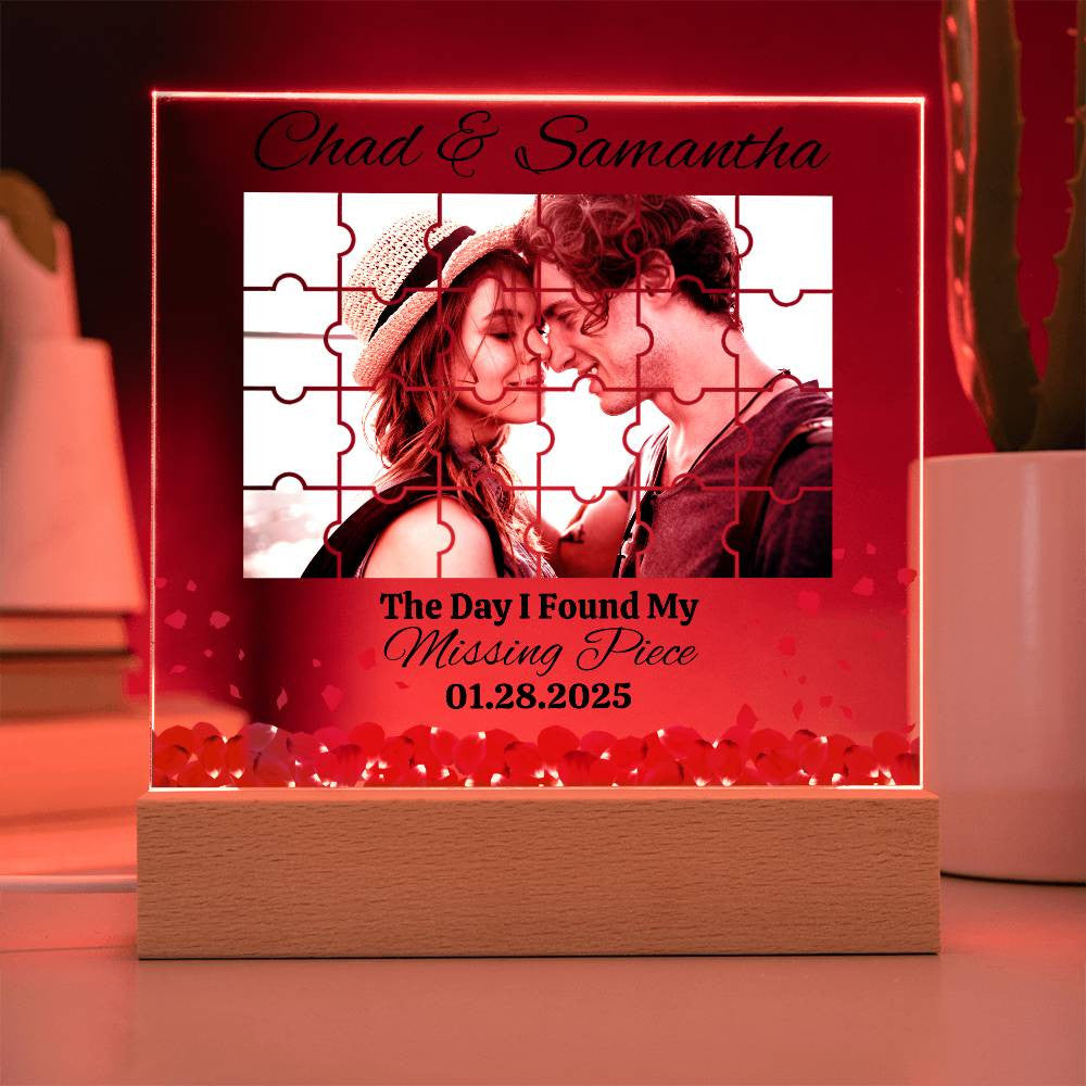 The Day I Found My Missing Piece | Acrylic Square Plaque - Multi Background-Square