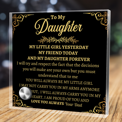 To My Daughter | Enchanting Ribbon Necklace With Glass Message Stand | Jewelry