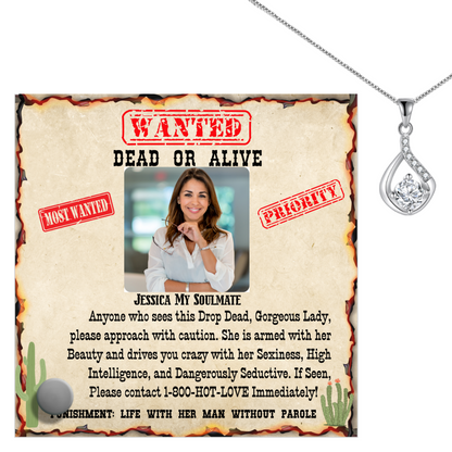 Want Dead or Alive | Personalized Lumenglass Stand with | Love Drop Necklace