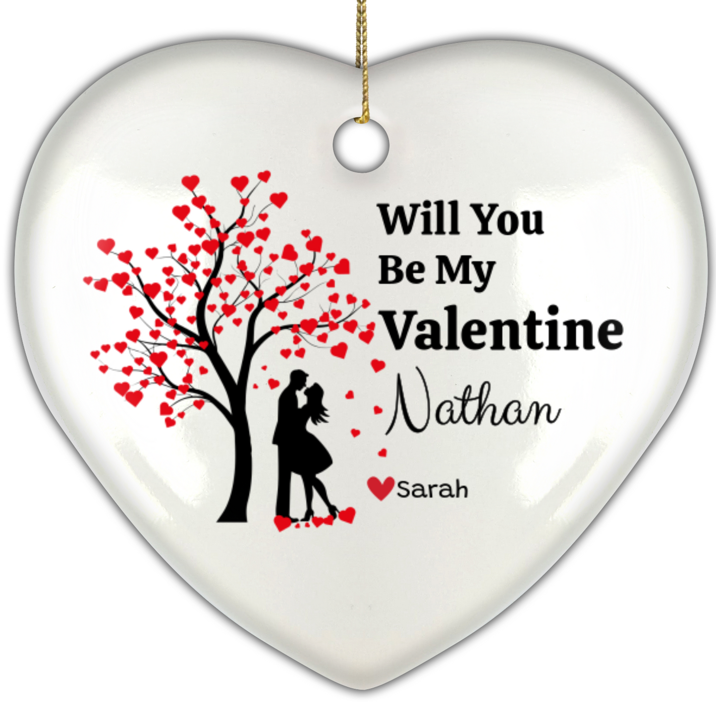 Personalized Gift | Will You Be My Valentine |  Heart Ornament With Gift Box