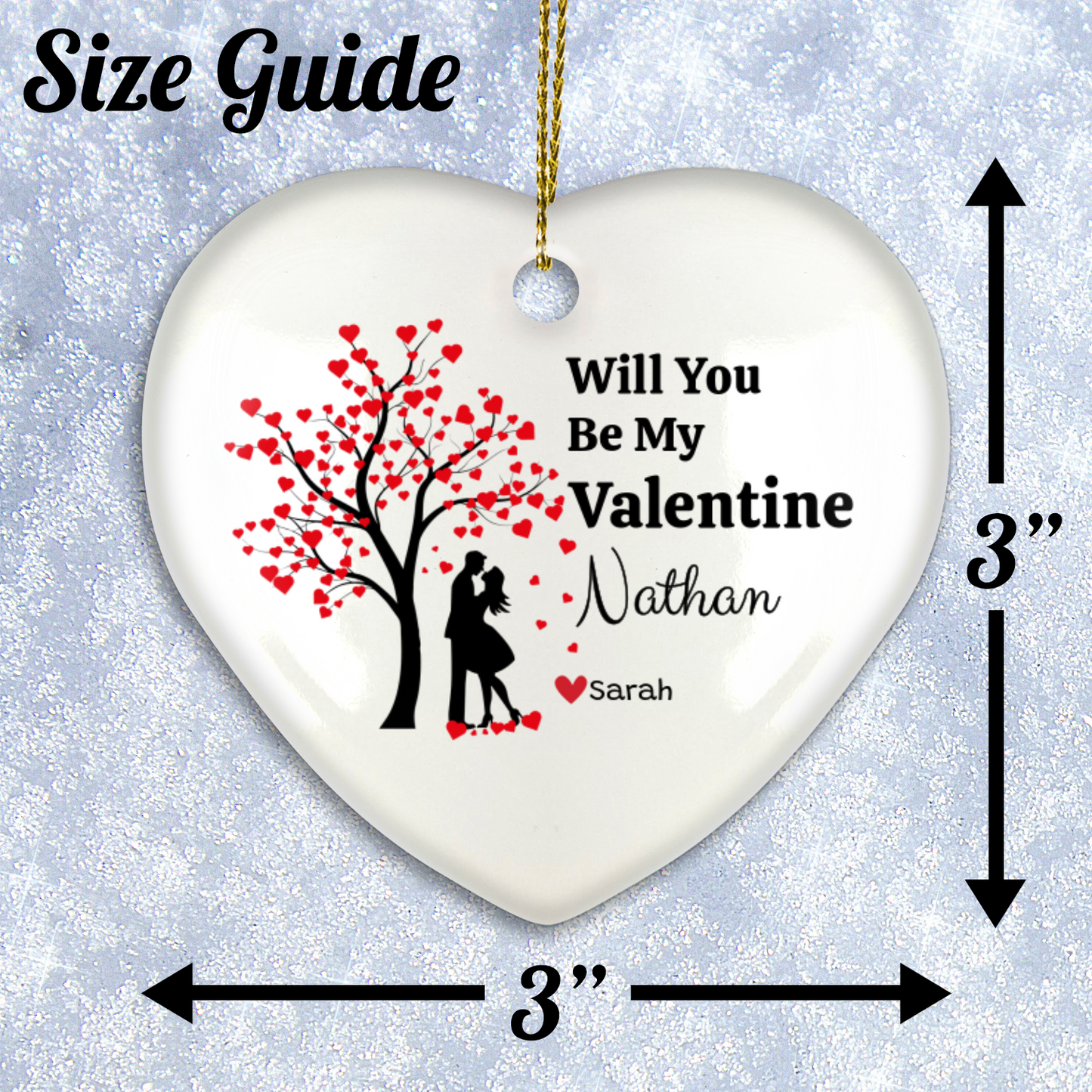 Personalized Gift | Will You Be My Valentine |  Heart Ornament With Gift Box