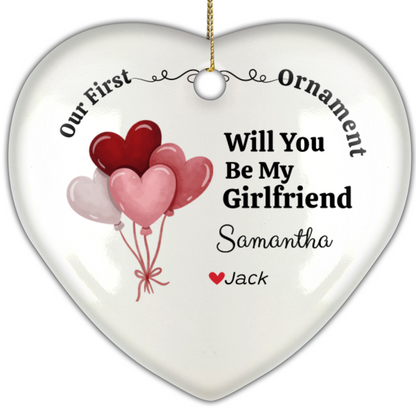 Personalized Gift | Will You Be My | Heart Ornament With Gift Box