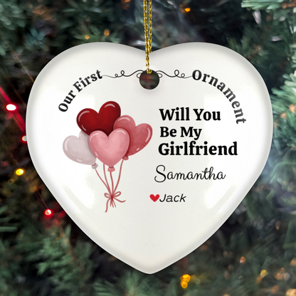 Personalized Gift | Will You Be My | Heart Ornament With Gift Box