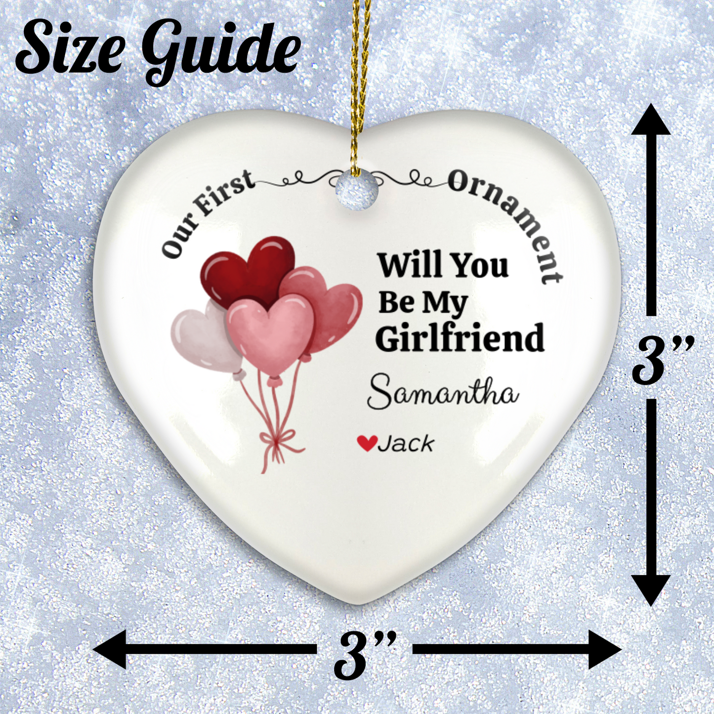 Personalized Gift | Will You Be My | Heart Ornament With Gift Box