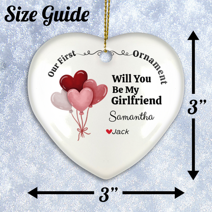 Personalized Gift | Will You Be My | Heart Ornament With Gift Box