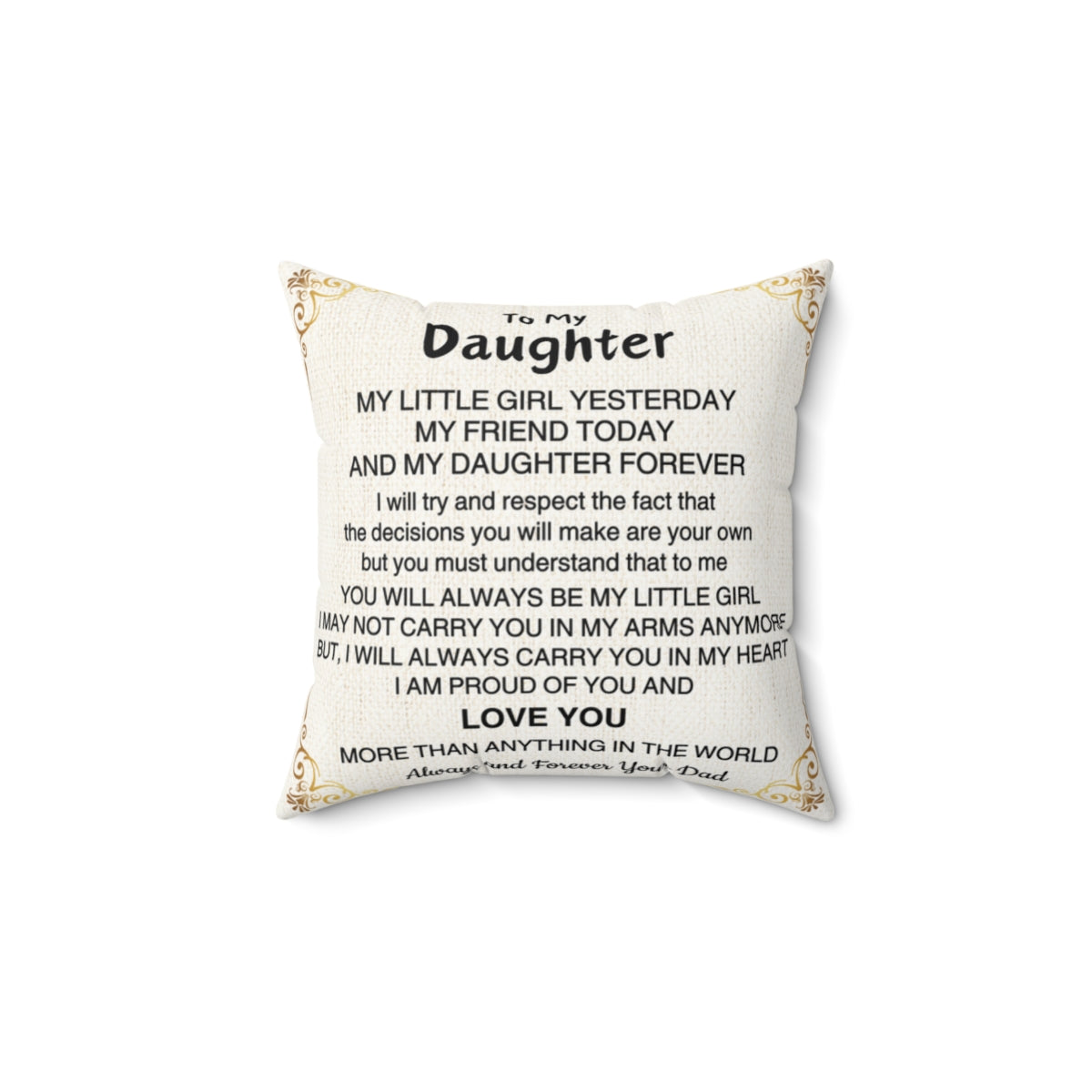 Personalized | To My Daughter |  Pillow and Cover