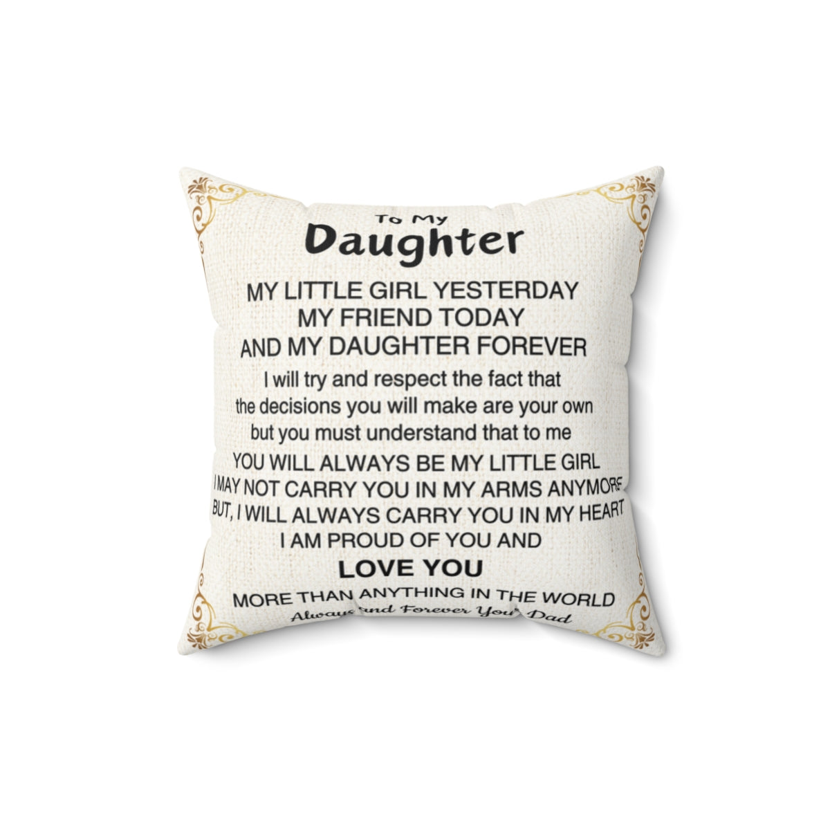 Personalized | To My Daughter |  Pillow and Cover