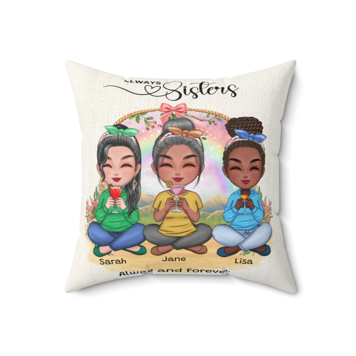 Personalized Pillow | Always Sisters | Always and Forever