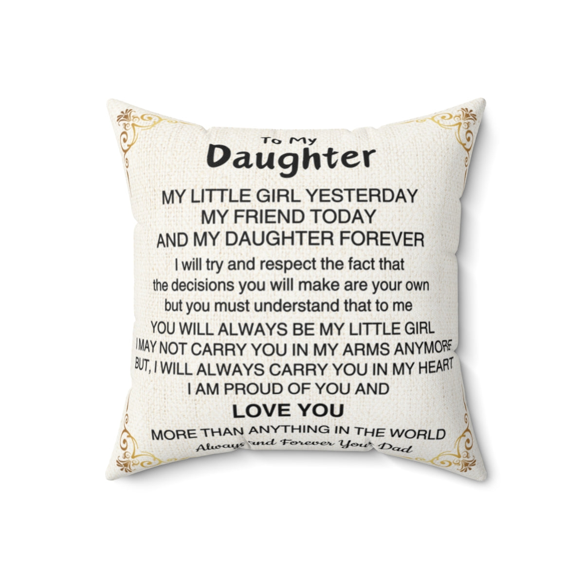 Personalized | To My Daughter |  Pillow and Cover