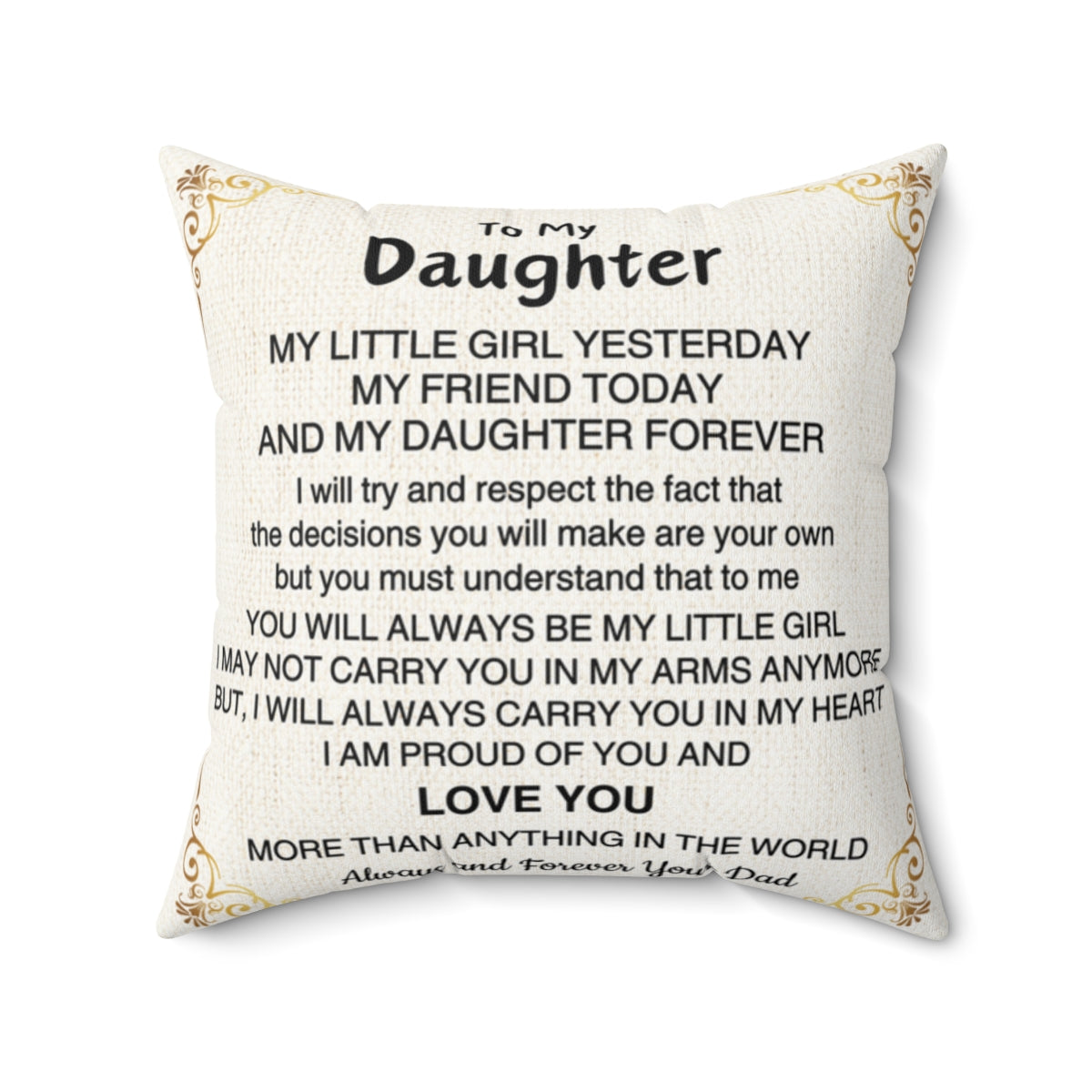 Personalized | To My Daughter |  Pillow and Cover