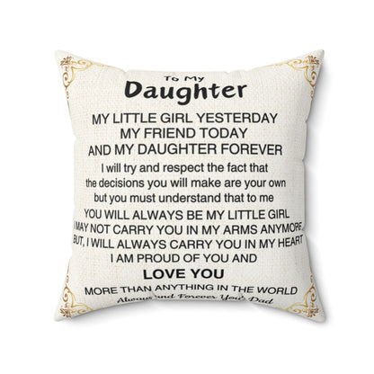 Personalized | To My Daughter |  Pillow and Cover