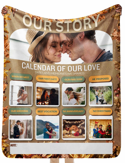 Calendar of our Love Story | Sherpa Blanket 50x60