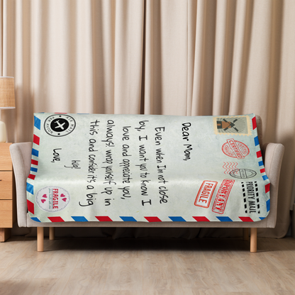 Personalized | Air Mail Blanket |Dear Mom