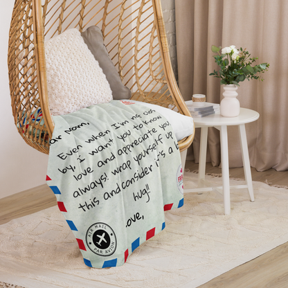 Personalized | Air Mail Blanket |Dear Mom