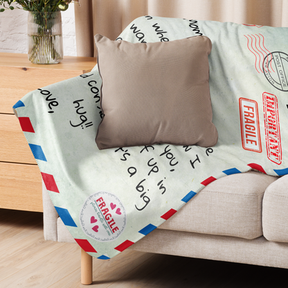 Personalized | Air Mail Blanket |Dear Mom