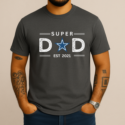 Personalized  Date  | Super Dad | T-Shirt