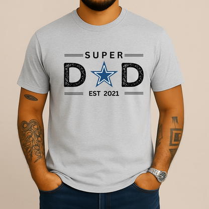 Personalized  Date  | Super Dad | T-Shirt