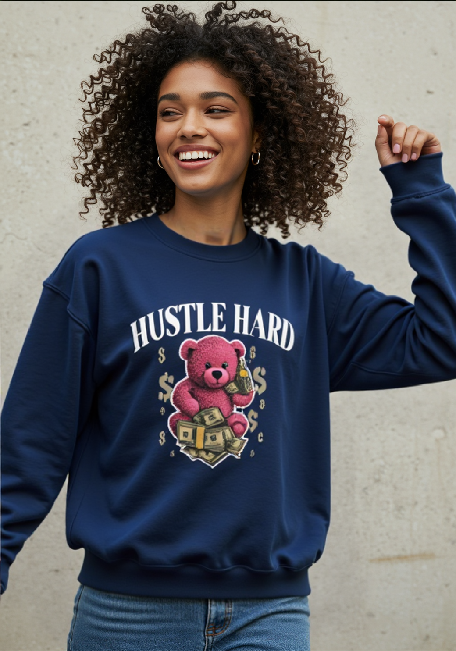 Hustle Hard | Pink Teddy | Sweatshirt