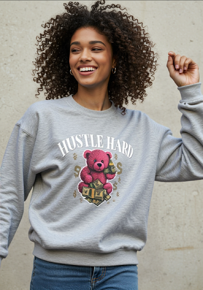 Hustle Hard | Pink Teddy | Sweatshirt